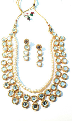 KRISHIKA JWELLERY Crystal Gold-plated Ruby Red Jewellery Set(Pack of 1)