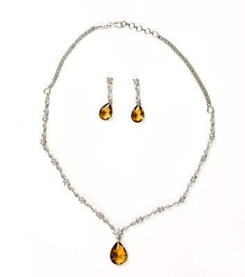Tarak Traders Brass Rhodium Brown, Silver Jewellery Set(Pack of 1)