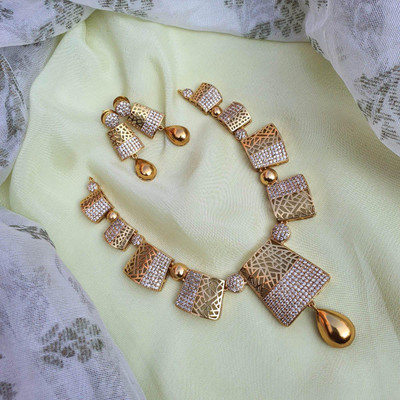 YIMBLI Brass Gold-plated Gold Jewellery Set(Pack of 1)