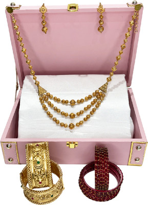 Mogha Jewels Brass Gold-plated Gold Jewellery Set(Pack of 4)