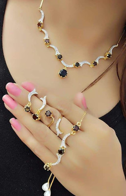 viraak corp Alloy Gold-plated Multicolor Jewellery Set(Pack of 1)