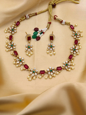 JOSANAIMITATION Alloy Gold-plated Multicolor Jewellery Set(Pack of 1)