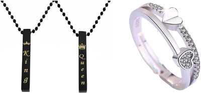 ruby collection Alloy Black, Silver Jewellery Set(Pack of 2)