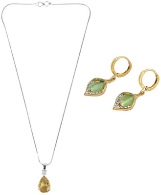 SKG Fashions Stone Yellow, Green Jewellery Set(Pack of 1)
