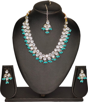Zarmar fashion Stone, Crystal Gold-plated Turquoise, Gold Jewellery Set(Pack of 1)