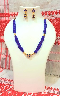shree balaji gold Metal, Crystal, Copper, Dori Gold-plated Blue Jewellery Set(Pack of 1)