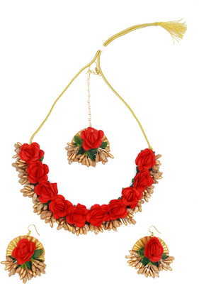 ringzinnie Fabric Red, Gold Jewellery Set(Pack of 1)