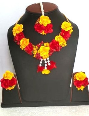 Sanskriti Creations Fabric Red Jewellery Set(Pack of 1)