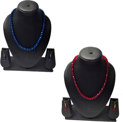 UTTARAI Alloy Gold-plated Blue, Maroon Jewellery Set(Pack of 2)