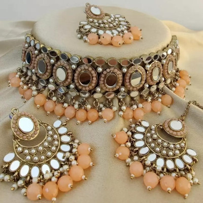 house of common Alloy Pink Jewellery Set(Pack of 1)