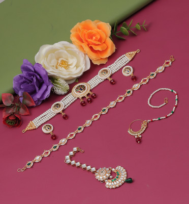 VISITART JEWELLERY Alloy Gold-plated Gold Jewellery Set(Pack of 1)