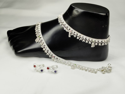 BHAWANA COLLECTION Alloy Silver Silver Jewellery Set(Pack of 2)