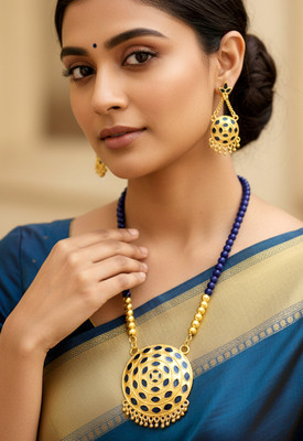 balaji gold Copper Gold-plated Blue Jewellery Set(Pack of 1)