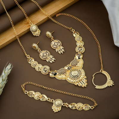 SRN Alloy Gold Jewellery Set(Pack of 1)