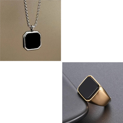 Vipunj Alloy Gold-plated, Sterling Silver Black Jewellery Set(Pack of 2)