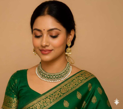 ZRFANCY Fabric Green Jewellery Set(Pack of 1)