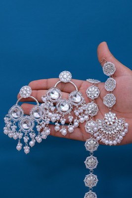 VISITART JEWELLERY Alloy Silver White Jewellery Set(Pack of 3)