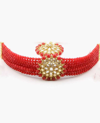 HMS Alloy Red Jewellery Set(Pack of 1)