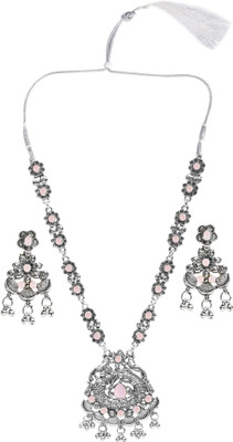 Anamya Collections Alloy Pink Jewellery Set(Pack of 3)
