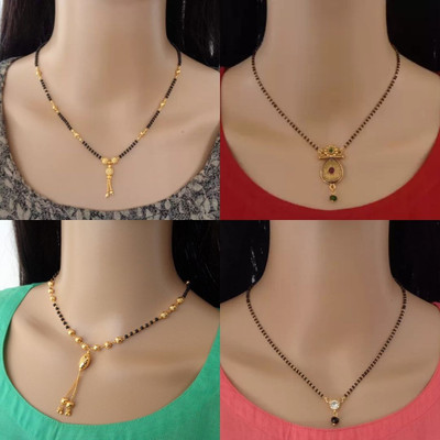 RAMDEV ART FASHION JEWELLERY Alloy Gold-plated Gold Jewellery Set(Pack of 4)