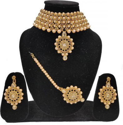 Anu Jewellery Alloy Gold-plated Gold Jewellery Set(Pack of 1)
