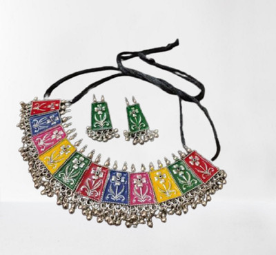 Samridhi DC Oxidised Silver Multicolor Jewellery Set(Pack of 1)