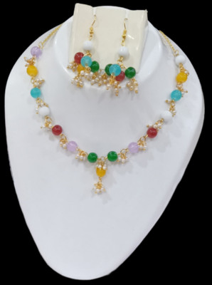 Adornn Crystal Gold-plated Multicolor Jewellery Set(Pack of 4)