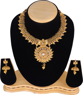Ethnicking Copper Gold-plated White Jewellery Set(Pack of 2)