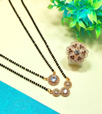 Divyanshi Collection Brass Gold-plated Rose Gold Jewellery Set(Pack of 3)