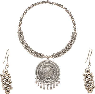 Zoey Oxidised Silver, Alloy Sterling Silver, Silver Silver Jewellery Set(Pack of 1)