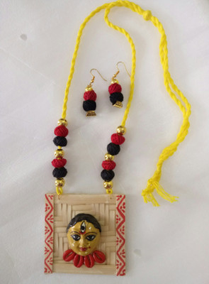 DIPTICOLLECTION Wood, Terracotta Multicolor Jewellery Set(Pack of 1)