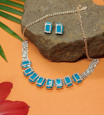 Soniya Crafts Alloy Gold-plated Blue Jewellery Set(Pack of 3)