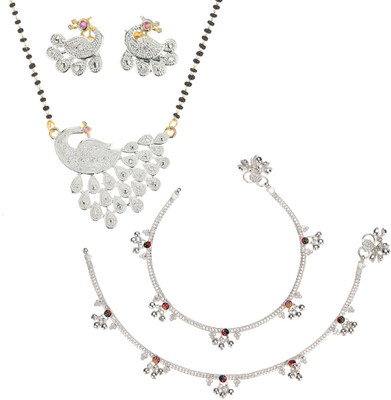 AanyaCentric Alloy Gold-plated Multicolor Jewellery Set(Pack of 5)