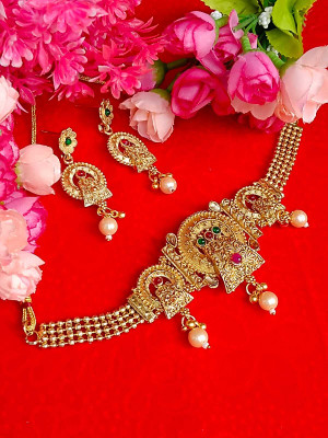 DENICRAAS Alloy Gold-plated Gold Jewellery Set(Pack of 1)