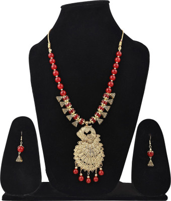 Shree Shyam Alloy Red Jewellery Set(Pack of 2)