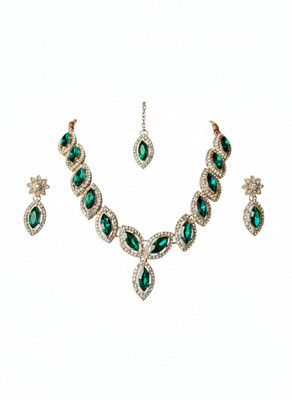 Ornafash Stainless Steel Green Jewellery Set(Pack of 1)