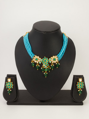 LUXOR Brass Gold-plated Multicolor Jewellery Set(Pack of 2)