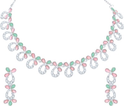 Atasi International Alloy Silver, Pink, Green Jewellery Set(Pack of 1)