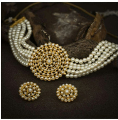 SRK Fashions Alloy White Jewellery Set(Pack of 1)