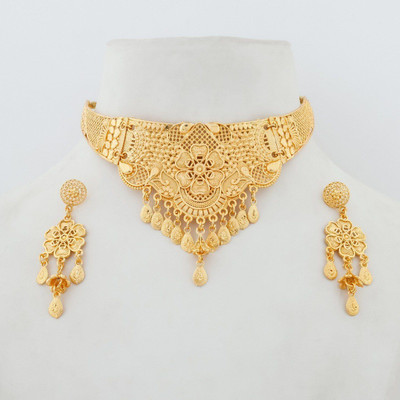 ShringarHouse Alloy Gold-plated Gold Jewellery Set(Pack of 3)
