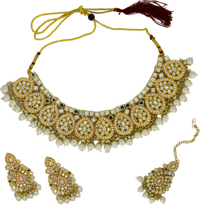 ANOUK Brass Gold-plated Gold, White Jewellery Set(Pack of 4)