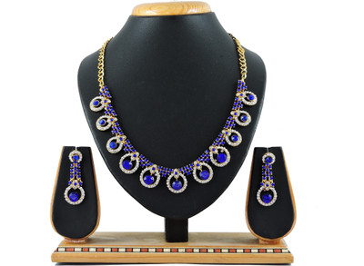 VATSALYA creation Alloy Gold-plated Blue Jewellery Set(Pack of 1)