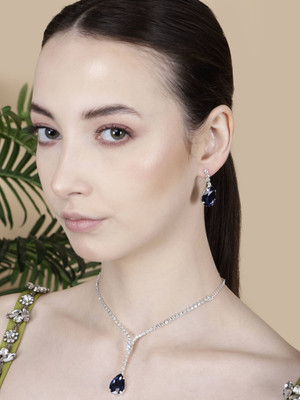 Lathar Alloy Blue Jewellery Set(Pack of 1)