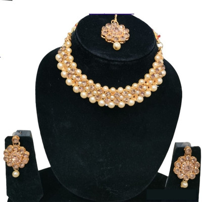 Ruhi Alloy Gold-plated Gold Jewellery Set(Pack of 1)