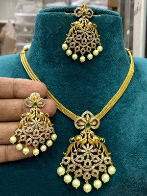 Rangrozo Jewellery Brass, Alloy Gold-plated Gold Jewellery Set(Pack of 1)