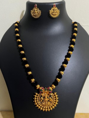 ARYA Fabric Gold-plated Black Jewellery Set(Pack of 1)