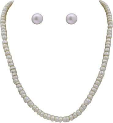 DD Pearls Mother of Pearl Silver White Jewellery Set(Pack of 3)