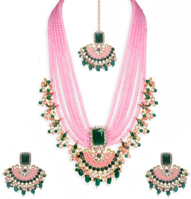 Oomph Alloy Gold-plated Green, Pink, Gold Jewellery Set(Pack of 4)