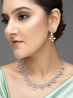 Rubans Elements Alloy Silver Silver, White Jewellery Set(Pack of 1)