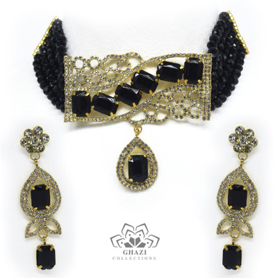 GHAZI COLLECTIONS Alloy Gold-plated Black Jewellery Set(Pack of 1)